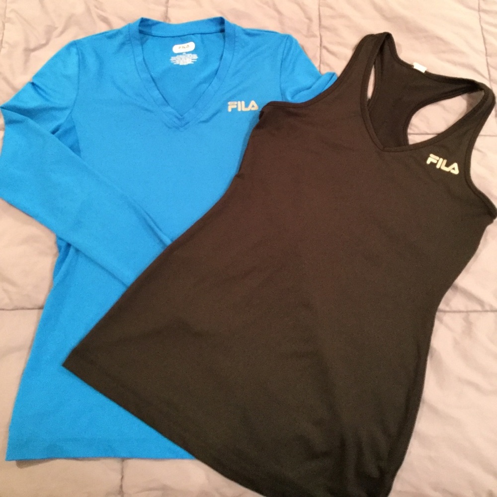 Pair of FILA workout shirts